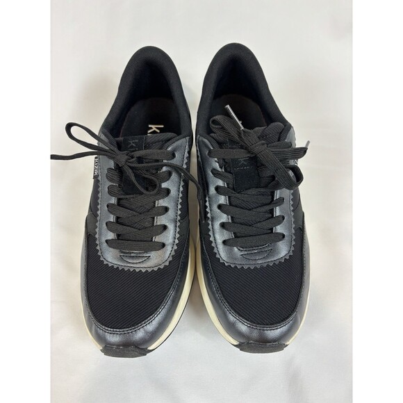 Kizik Paris Sneakers Black Knit Leather Size 8.5 Lightweight Comfort - Picture 2 of 12